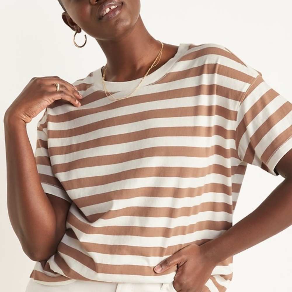 Short-Sleeve Vintage Striped Easy T-Shirt